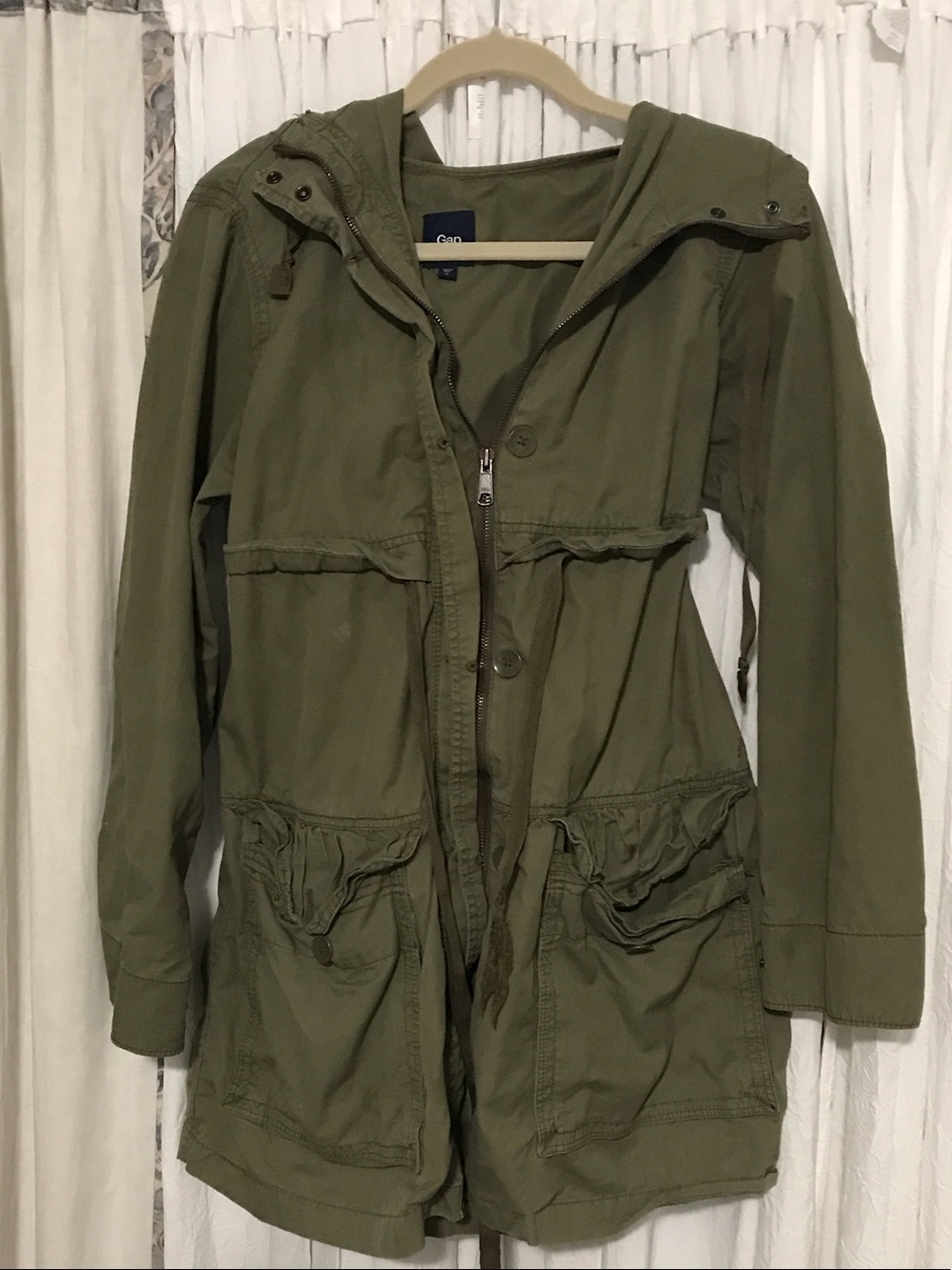 GAP Olive Green Utility Anorak Jacket with Hood